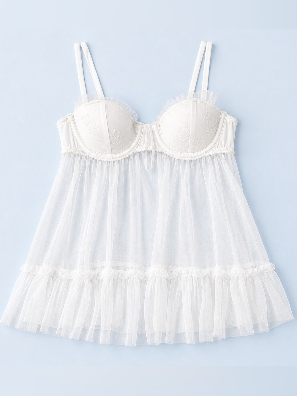 Vintage Y2K Victoria’s Secret Bridal Babydoll Chemise Lingerie‎ Bra Top 34 B